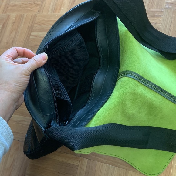 Messenger Bag notebook bag green part is leather - Picture 4 of 10